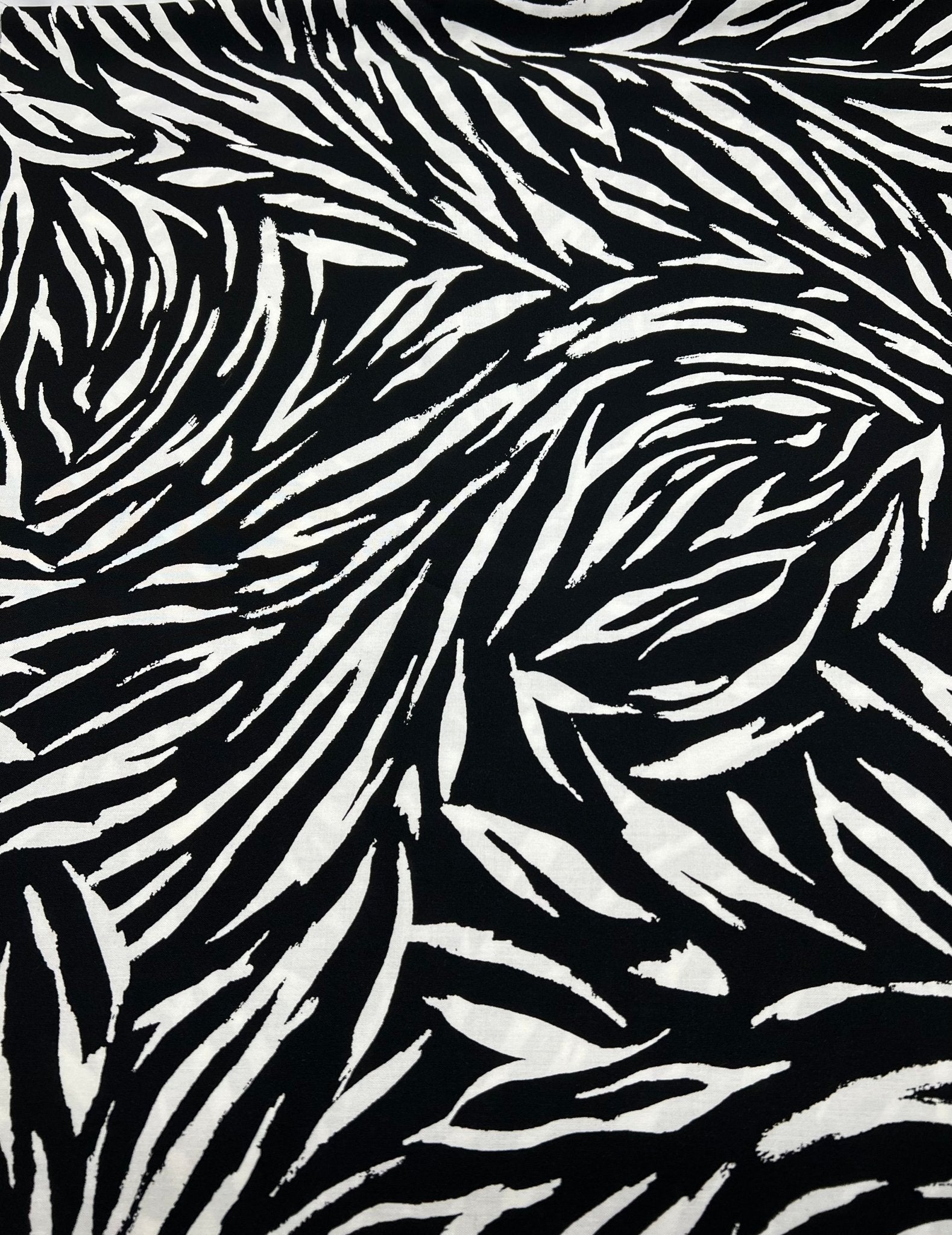 Black White Zebra Animal Lightweight Non Stretch Woven Fabric - T9 Fabrics